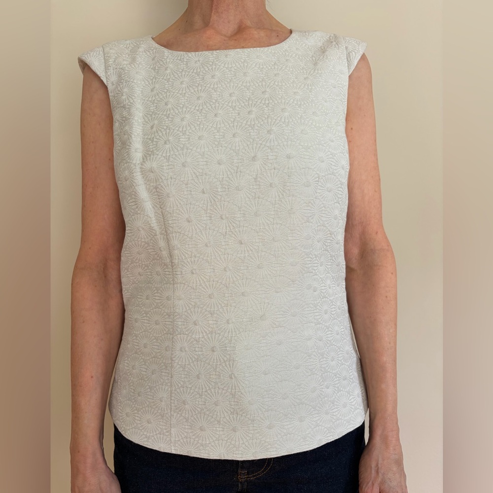 Boden Dove Gray Textured Jacquard Women's Blouse